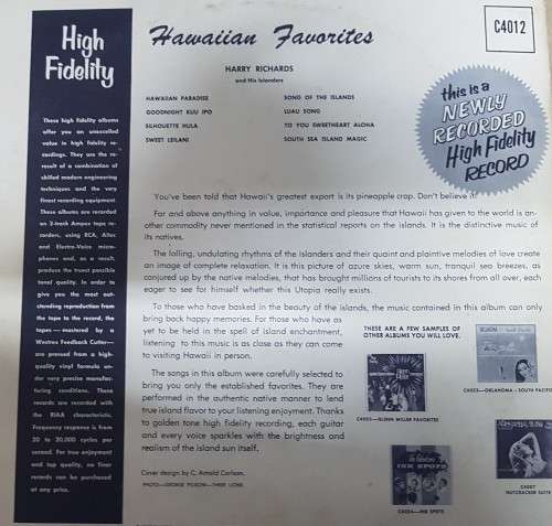 Hawaiian Favorites - Harry Richards and His Islanders