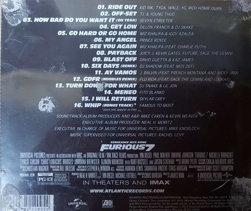 Furious 7 - The Original motion Picture Soundtrack