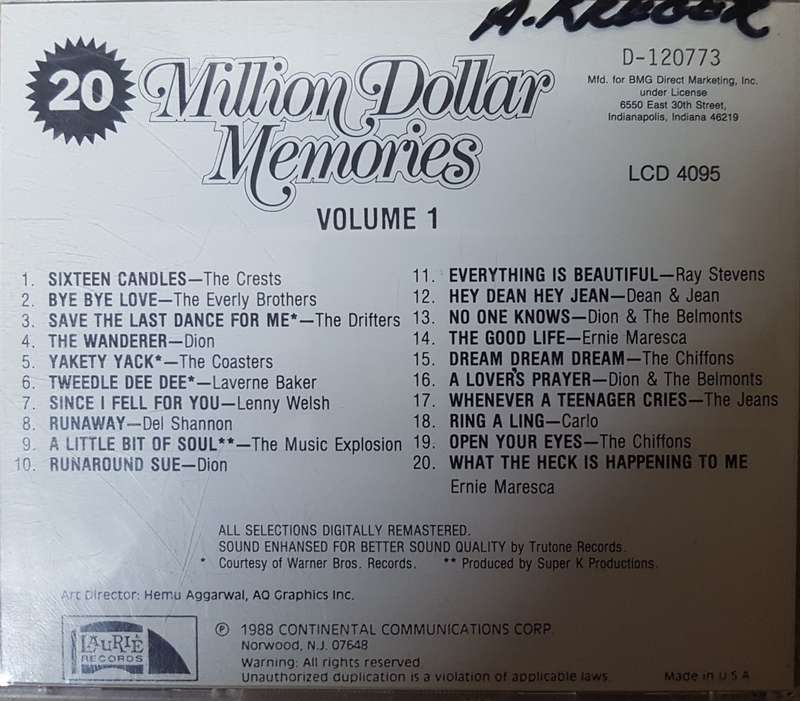 Million Dollar Memories - Various Artist