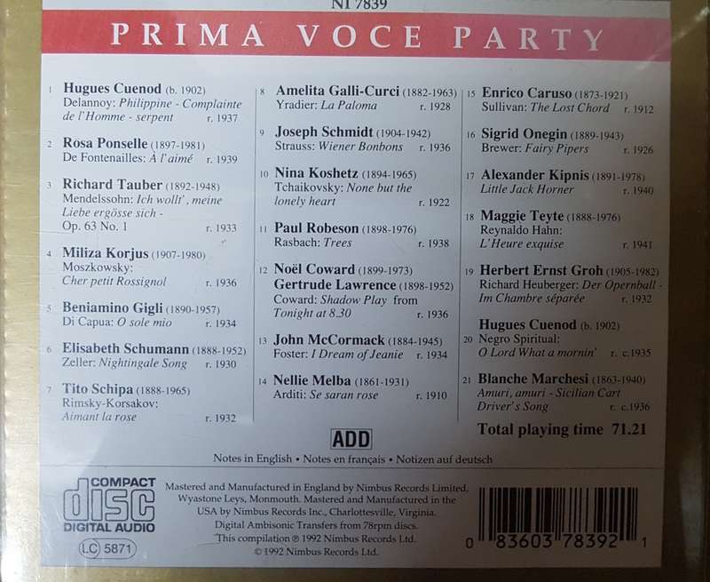 Prima Voce Party - The Compilation