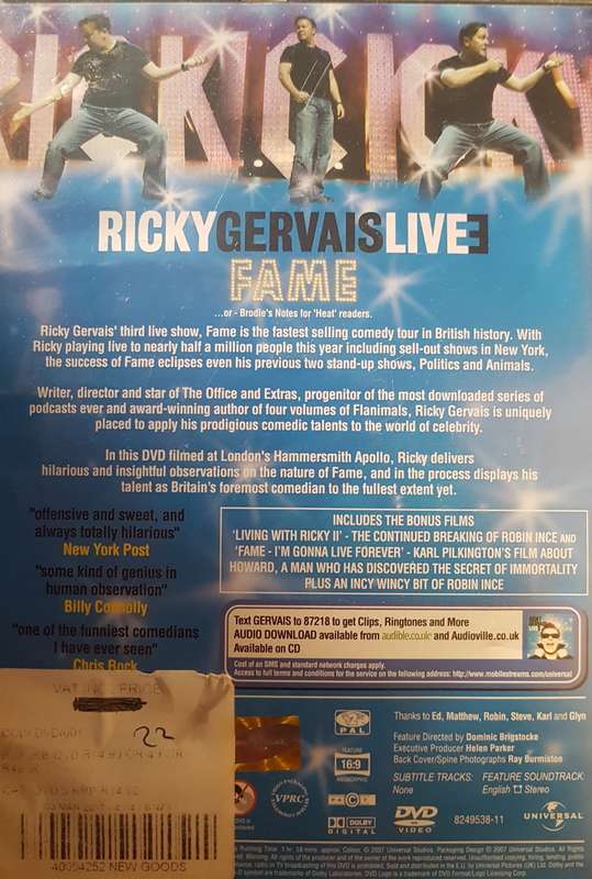 Ricky Gervais Live - Fame
