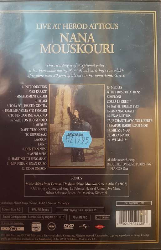 Nana Mouskouri - Live at Herod Atticus