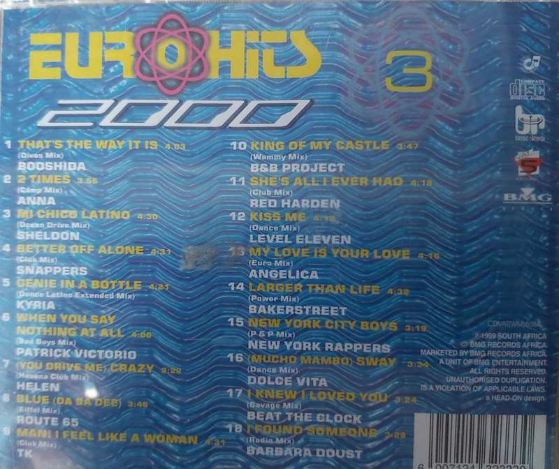 Euro Hits 2000 18 Smash Hits 3