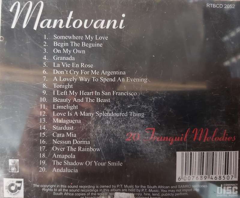 Mantovani - 20 Tranquil Melodies