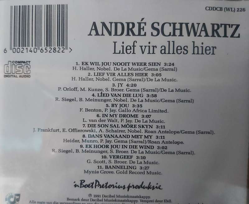 Andre Schwartz - Lief vir alles hier