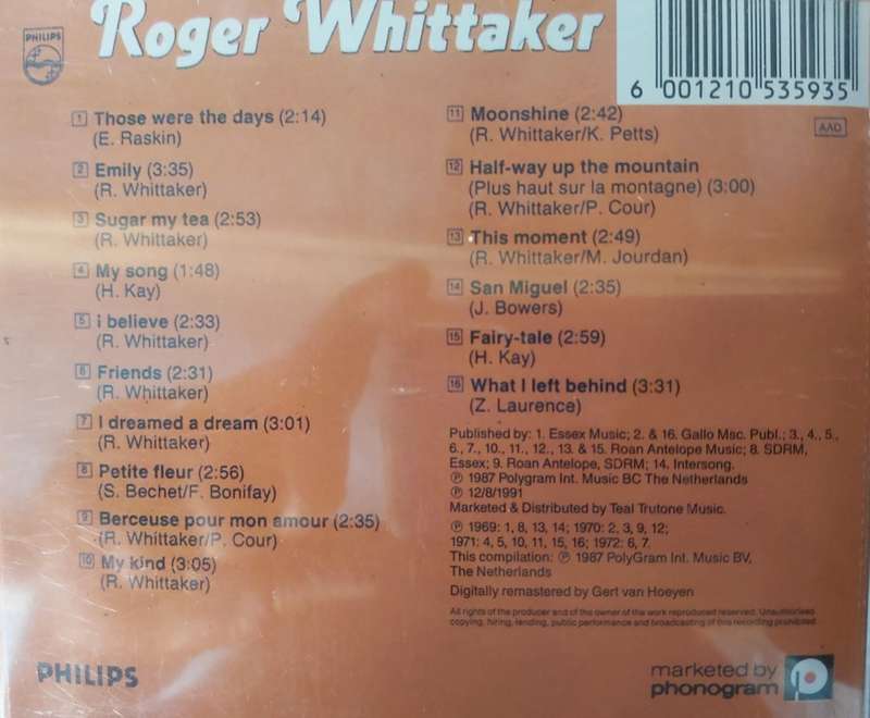 Roger Whittaker - Those were the days