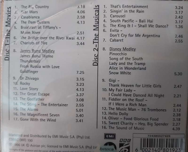 !00 Years of the Movies - 40 Great Movie Themes (Double CD)