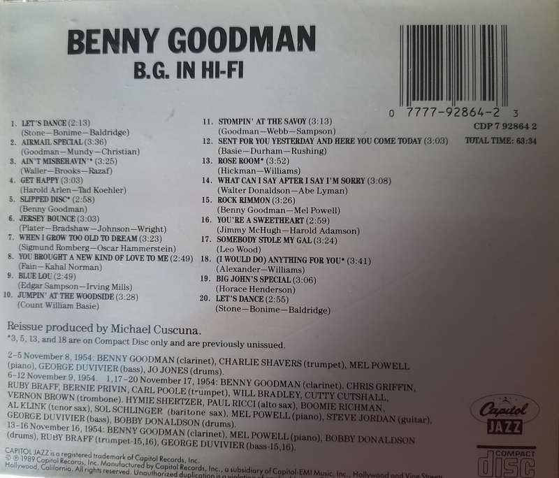 Benny Goodman - B.G. in Hi-Fi