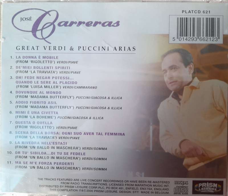 Jose Carreras - Great Verdi & Puccini Arias