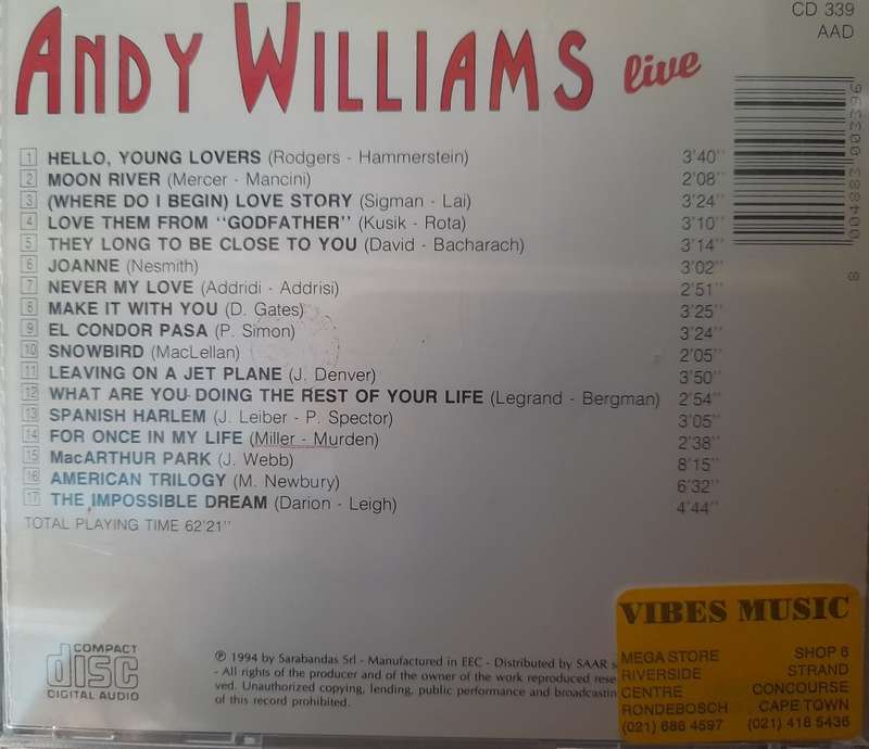 Andy Williams - Live