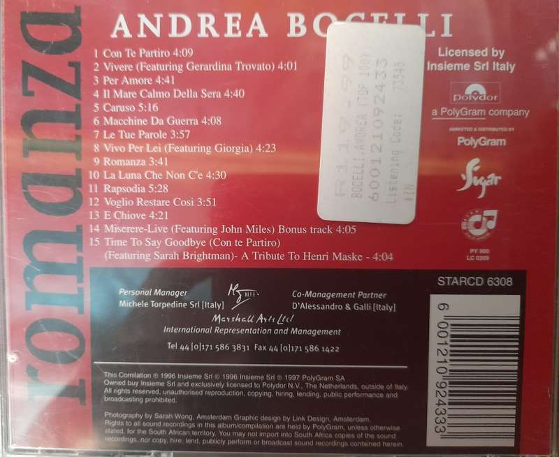 Andrea Bocelli - Romanza