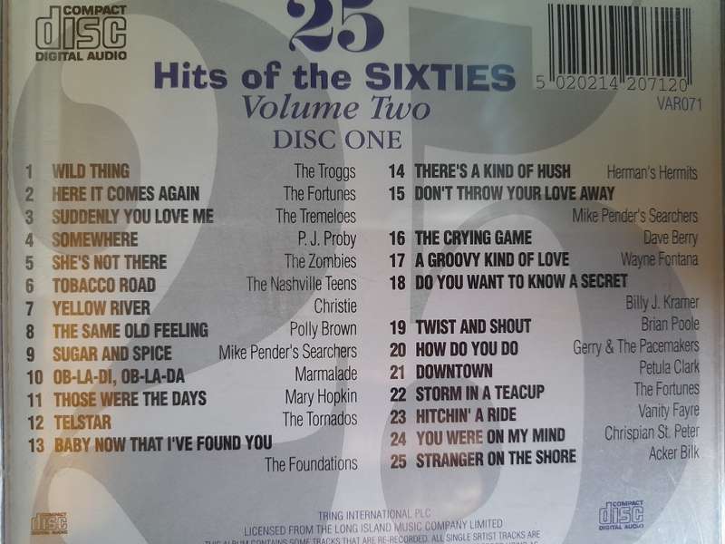 25 Hits of the SIXTIES Volume 2 - Disc 1