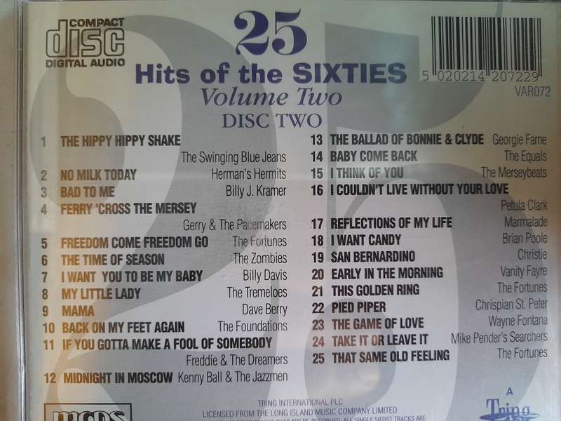 25 Hits of the SIXTIES Volume 2 - Disc 2