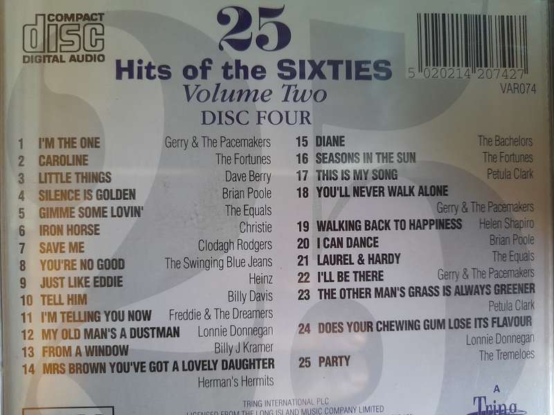 25 Hits of the SIXTIES Volume 2 - Disc 4