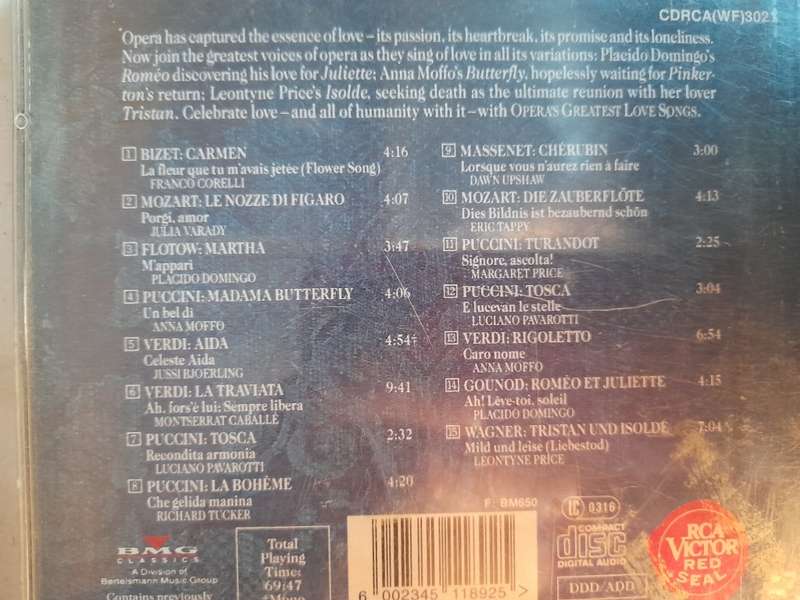 Opera`s Greatest Love Songs