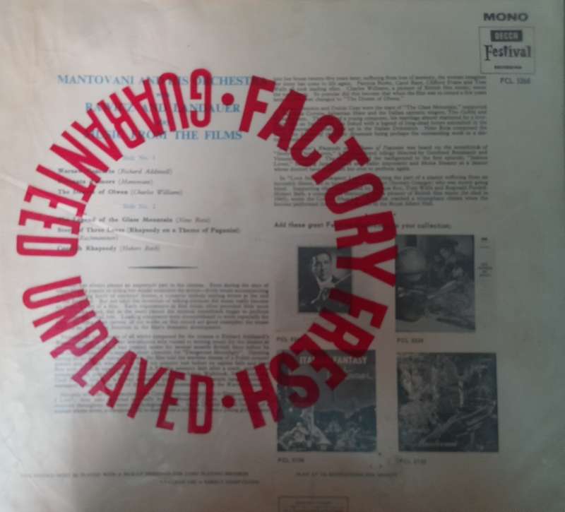 Vinyl: Mantovani  - Music from the Films