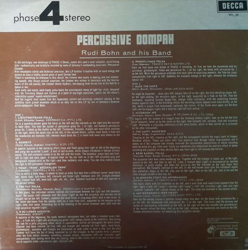 Vinyl: Rudi Bohn and his Band - Percussive Oompah