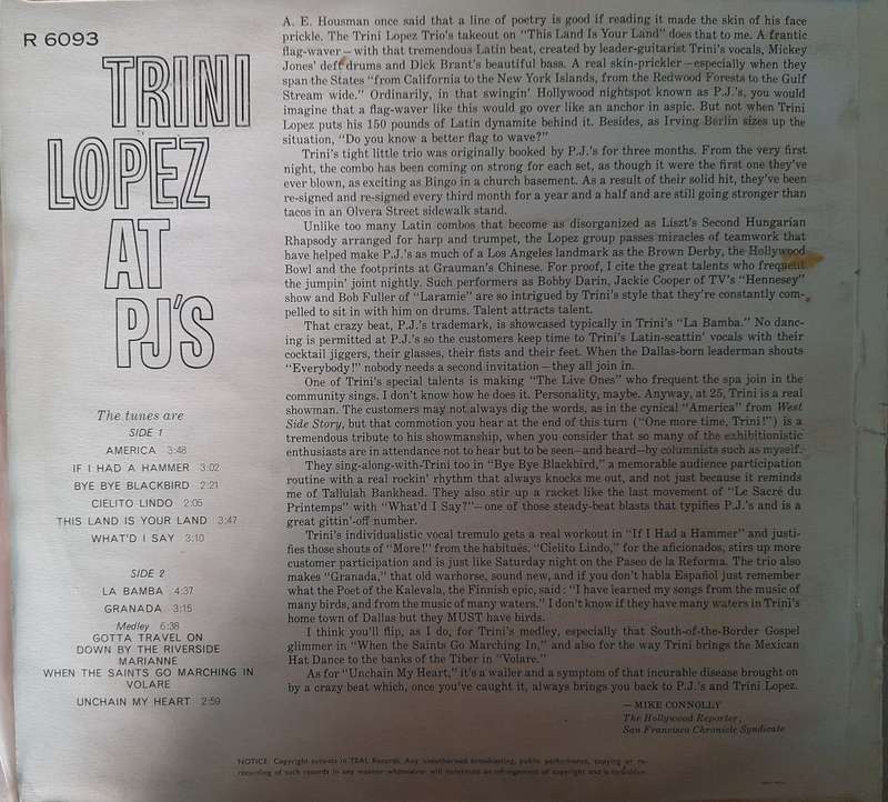 Vinyl: Trini Lopez - At PJ`s
