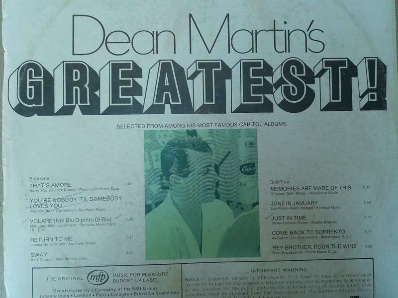 Vinyl: Dean Martin`s Greatest!