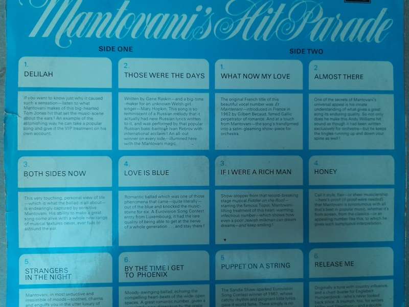 Vinyl: Mantovani`s Hit Parade
