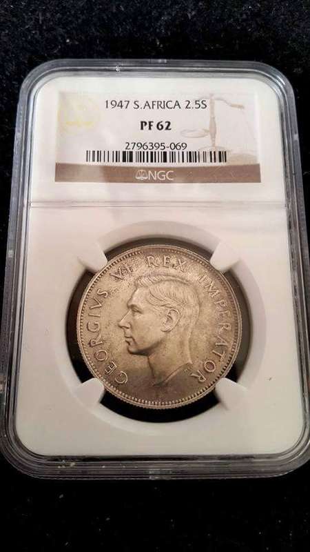 R1 SALE.  1947  2.5 Shilling.  NGC graded PF62.