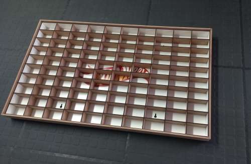 Hotwheels 1/64 scales display rack.   Takes 100 1/64 scale Hotwheels cars.