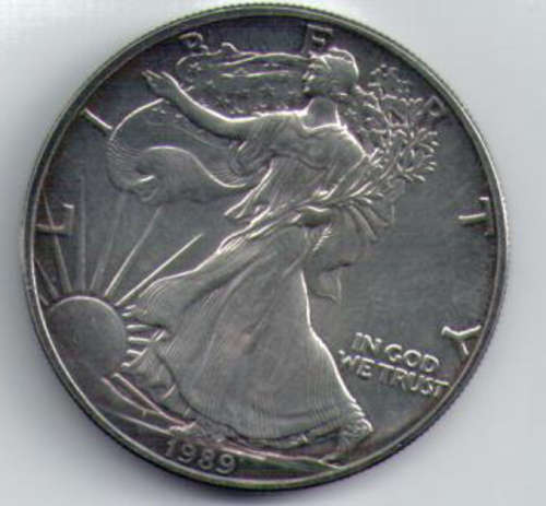 1989 99.9%  PURE  1 OZ SILVER AMERICAN EAGLE COIN