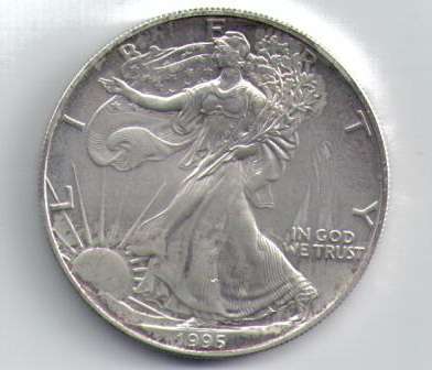 1995 1OZ 99.9% PURE SILVER AMERICAN EAGLE
