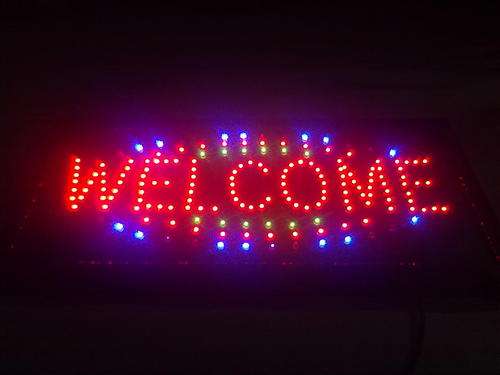 Flashing LED Moving OPEN sign