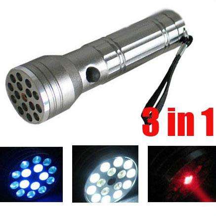 15 LED+UV+LASER Ultraviolet Flashlight Light Torch>>GREAT QUALITY!!