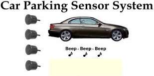 Car Audible Parking Sensor System with 4 x Black sensors and Voice alarm! Great gift for Christmas!