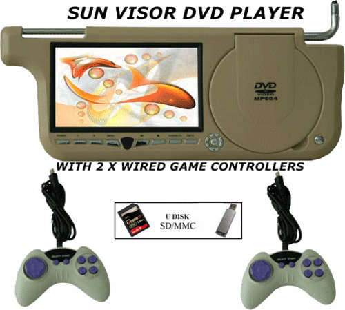 Beige Car Sun Visor DVD player, games & music player. IN STOCK NO WAITING! FANTASTIC QUALITY!!