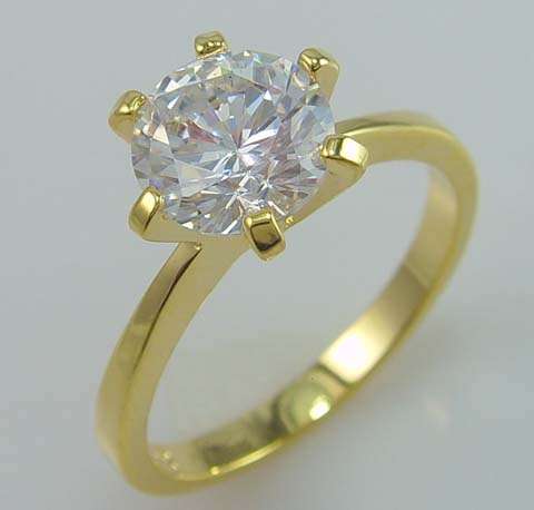 9ct YELLOW GOLD CLAD CUBIC ZIRCONIUM RING