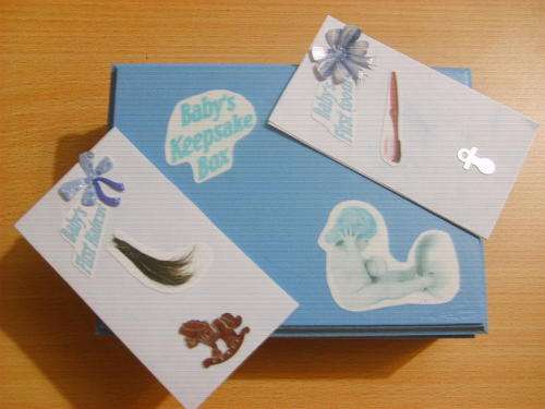 Baby's Keepsake box! Great gift! In either BLUE, PINK, YELLOW OR GREEN
