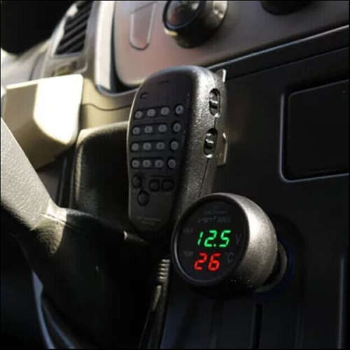 3 in1 Digital LED USB Car Charger, Voltmeter Thermometer ,Car Battery Monitor 12V B