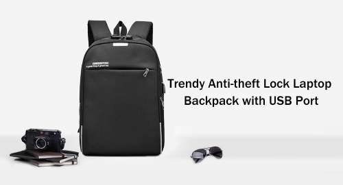 Reflective Anti-theft Lock Laptop Backpack Shoulder Bag with USB Port
