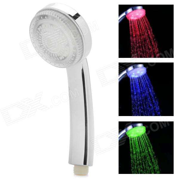 LED Temperature Control Romantic 3 Colors Light Bathroom Shower Head Free Shipping