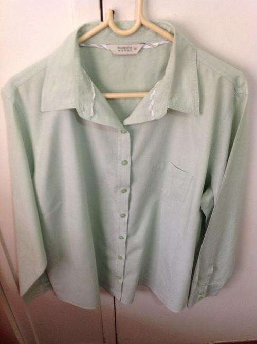 Mint Green Cotton Shirt Long Sleeves Size 20 Woolworths