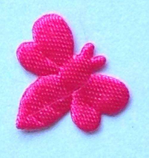 10 Small Cerise Fabric Butterflies
