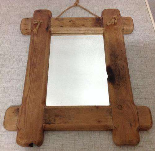 Rustic Pine Framed Mirror