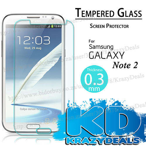Samsung Galaxy Note 2 Tempered Glass Screen Guard - CHEAP SHIPPING :)