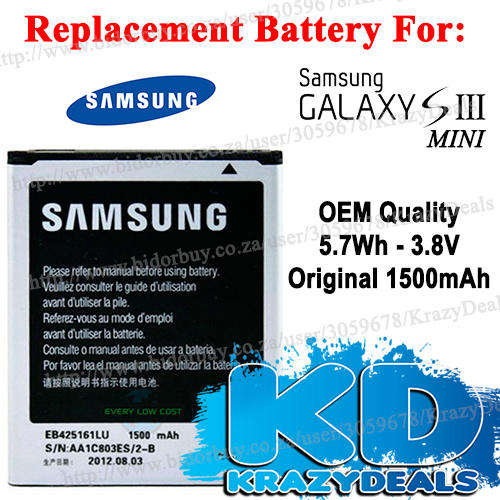 Samsung Galaxy S3 Mini Replacement Battery - Original 1500mAh!! Cheap Shipping :)