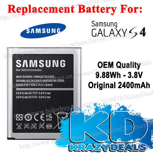 Samsung Galaxy S4 Replacement Battery - Original 2600mAh!! Cheap Shipping :)