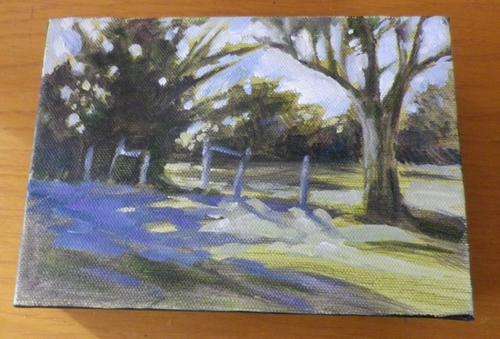Small Tess Lovemore Canvas. Eastern Cape scene. A5 size.