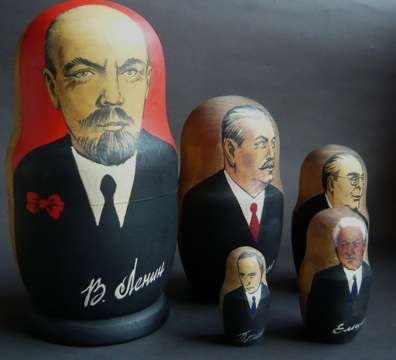 USSR/ Russian Handpainted Presidents Babooshka Doll
