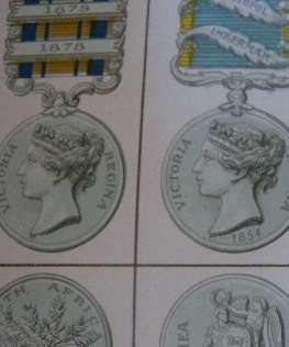 British Victorian Medal Chart. 100 years old or more. Fantastic Reference.