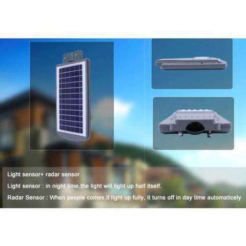 20W Solar Powered Waterproof Radar Sensor Dusk - Dawn LED Street Light with Remote Controller