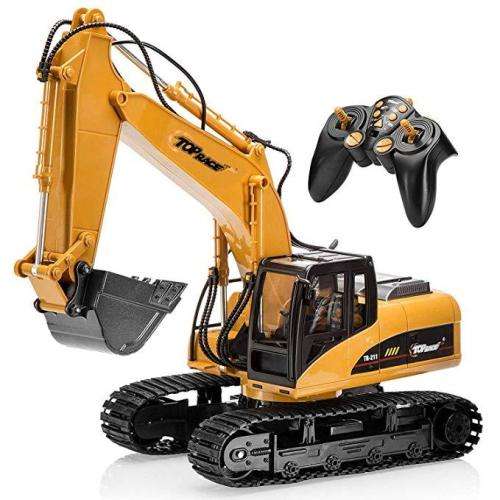 HUINA TOYS 1510 1:16 2.4GHz 11CH RC Alloy Excavator - RTR - DEEP YELLOW