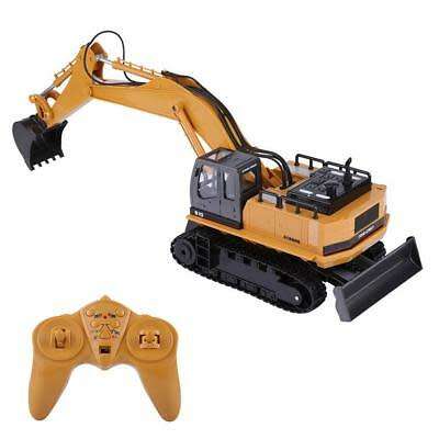 HUINA TOYS 1510 1:16 2.4GHz 11CH RC Alloy Excavator - RTR - DEEP YELLOW