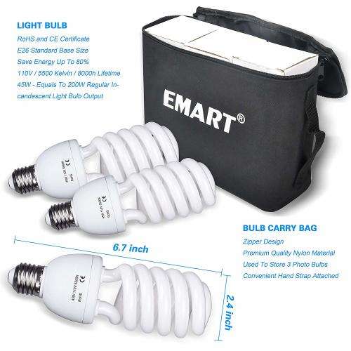 Emart 600W Photography Photo Video Portrait Studio Day Light Umbrella Continuous Lighting Kit